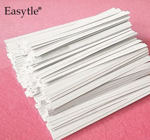 Easytle White Paper Twist Ties 100 Pcs 5" Reusable Bread Ties Twisty-ties White Twist Ties Bag Ties Twist Ties for Bags Bread Wire Ties Reusable Twist Tie for Party Cello Candy Bread Coffee Bags Cake Pops