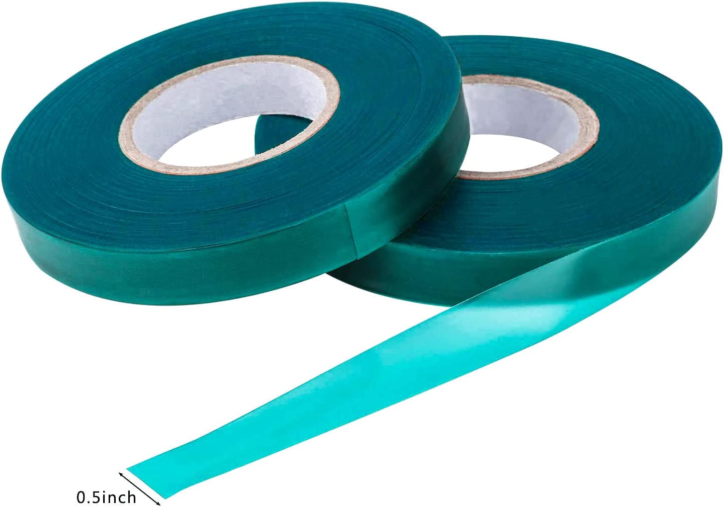 Easytle Stretch Tie Tape Roll, 1/2" 150ft Garden Tie Tape, Thick Sturdy Plant Ribbon Garden Green Vinyl Stake Gardening Tools for Indoor Outdoor Patio Plant Use