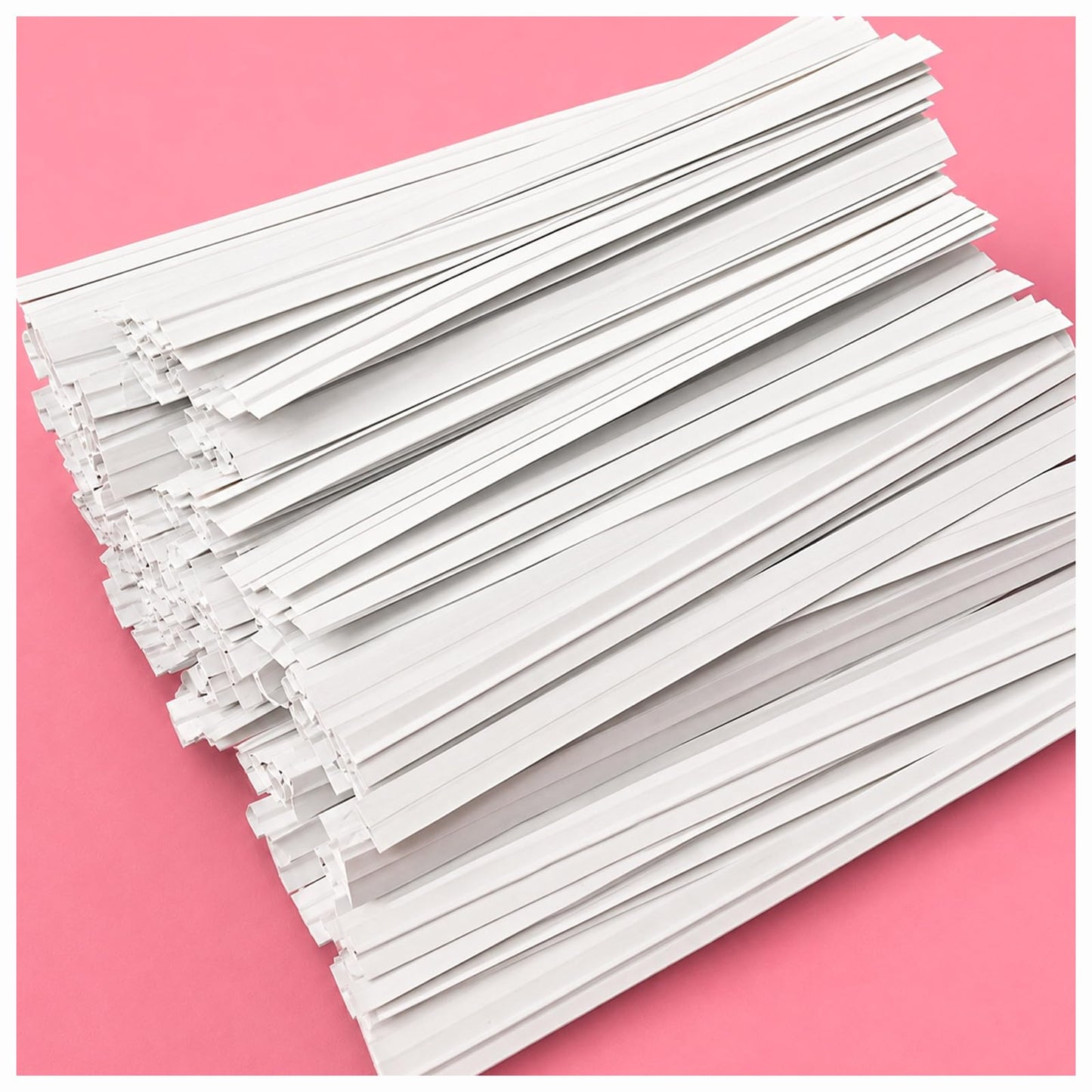 White Paper Twist Ties 100 Pcs 5" Reusable Bread Ties for Bags White Twist Bag Ties Twisty-ties Twist Candy Ties Wire Ties Reusable Twist Tie for Party Cello Candy Bread Coffee Bags Cake Pops
