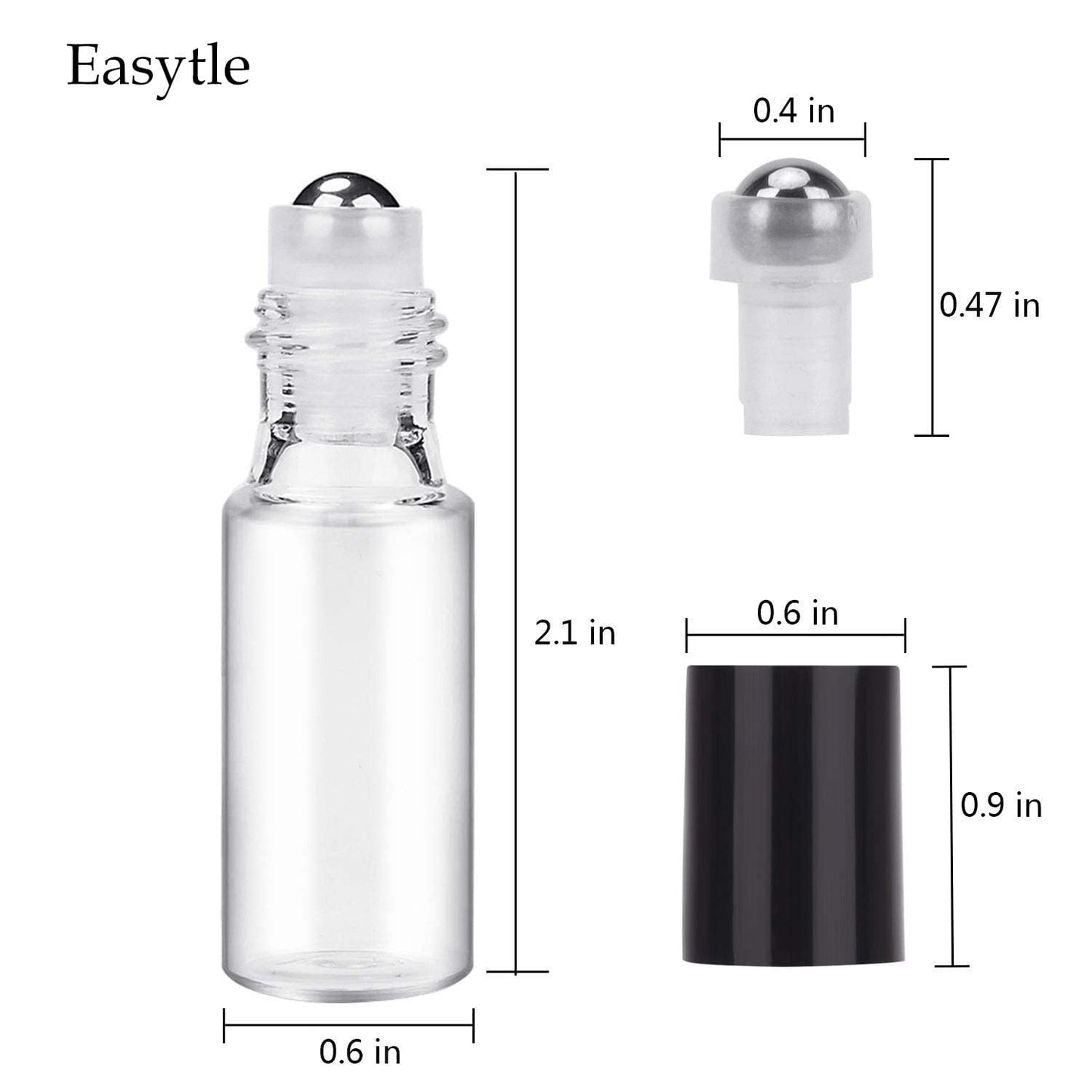Easytle Essential Oil Roller Bottles 24 Pack 5ml Clear Glass Roller Bottles for Oils (96 Pieces Labels, 2 Opener, 4 Funnels, 4 Dropper) Roll on Bottle with Stainless Steel Roller Balls and Caps