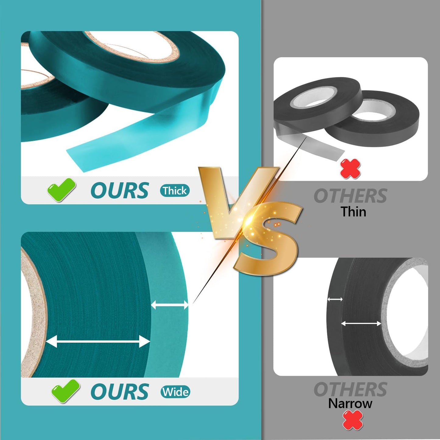 Easytle 2 Pack x 150 ft Stretch Tie Tape Roll, 1/2" Garden Tie Tape, Thick Sturdy Plant Ribbon Garden Green Vinyl Stake Gardening Tools for Indoor Outdoor Patio Plant Use