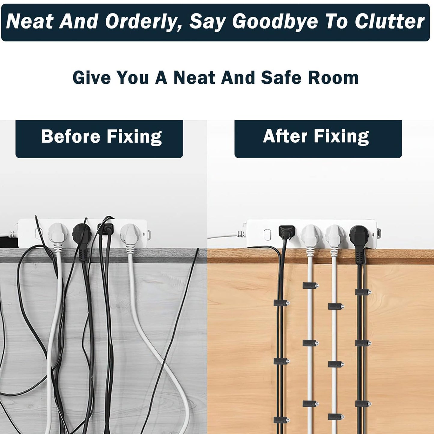 Black Cable Clips Nail in Cable Clip 100 Pcs 8mm Flat Black Ethernet Cable Wall Clips Cable Tacks Coax Clips Speaker Wire Clips Cable Nails for Cords Cat5/Cat5e/Cat6/Cat7 RJ45 Cord Clips