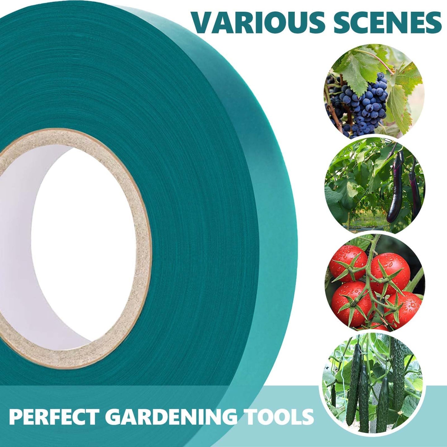 Easytle 2 Pack x 150 ft Stretch Tie Tape Roll, 1/2" Garden Tie Tape, Thick Sturdy Plant Ribbon Garden Green Vinyl Stake Gardening Tools for Indoor Outdoor Patio Plant Use