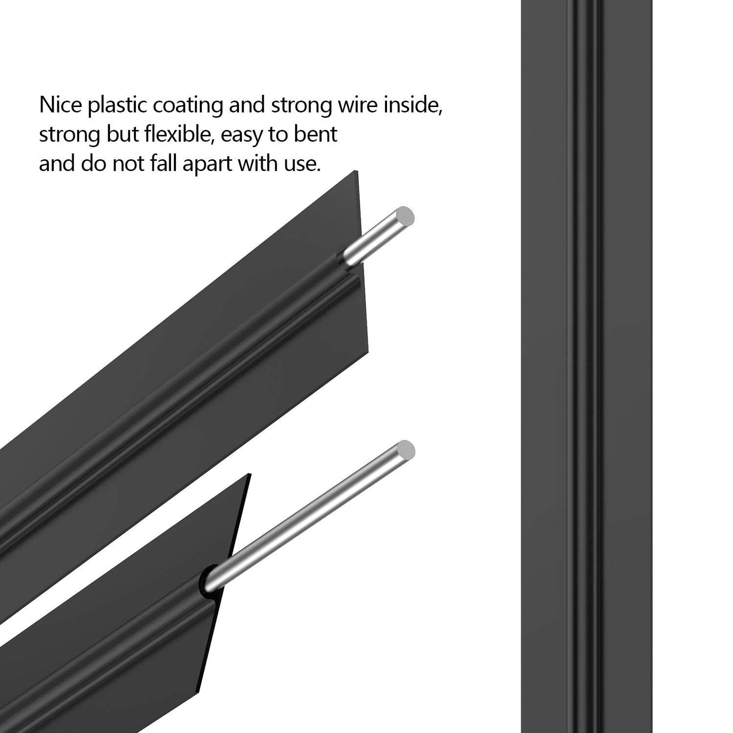 400 Pcs Twist Ties for Bags 5" Cable Ties Bag Twist Ties for Cord Twist Bread Ties Reusable Black Plastic Coated Ties Heavy Duty Bread Ties Twist Wire Ties for Household and Office Use