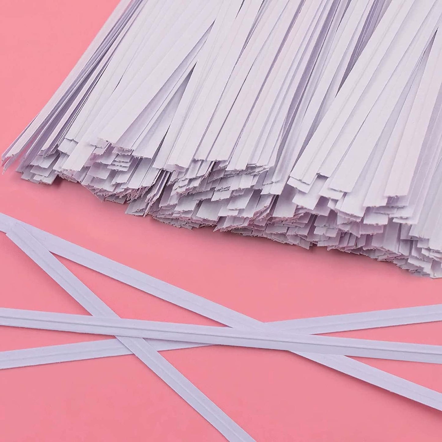 White Paper Twist Ties 100 Pcs 5" Reusable Bread Ties for Bags White Twist Bag Ties Twisty-ties Twist Candy Ties Wire Ties Reusable Twist Tie for Party Cello Candy Bread Coffee Bags Cake Pops