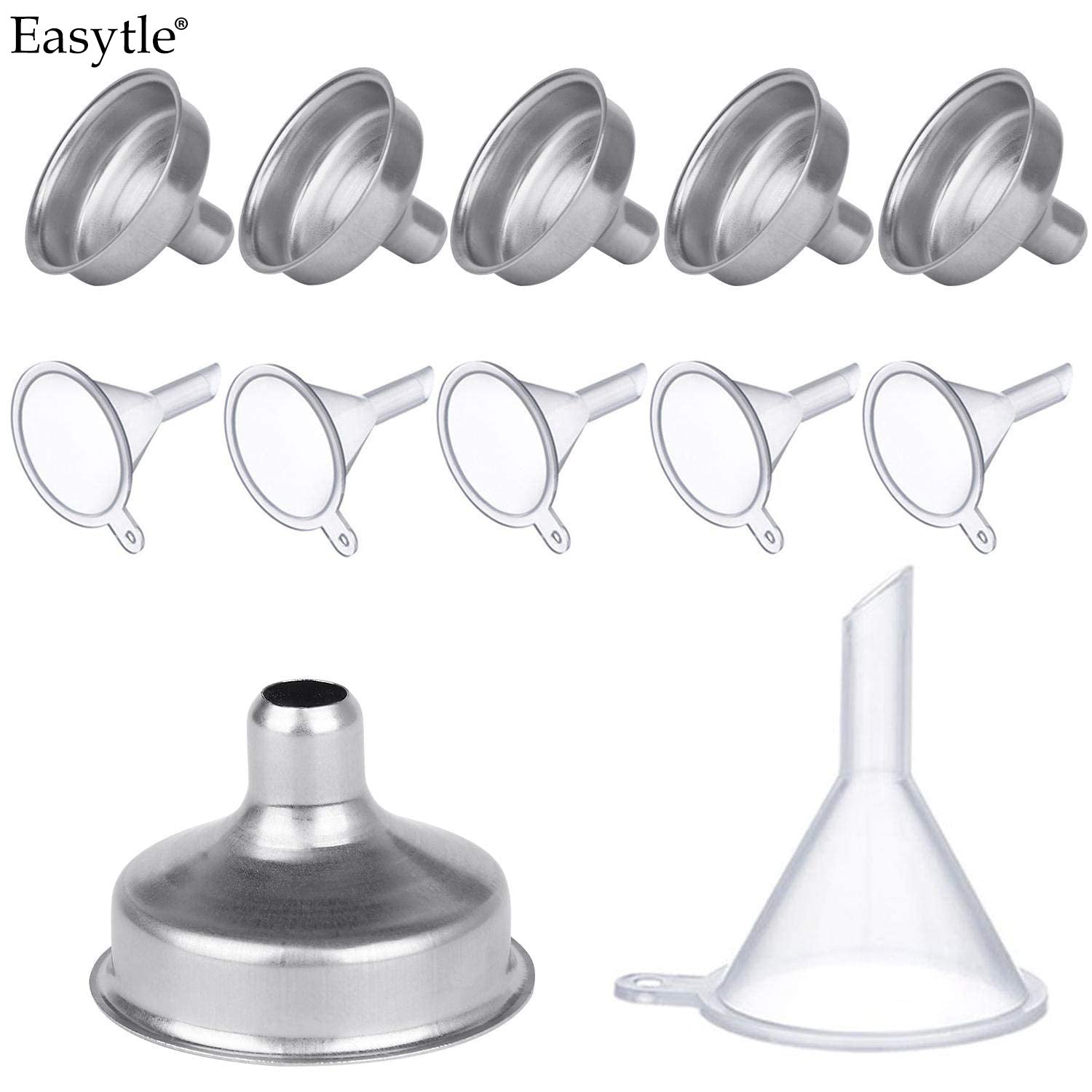 Easytle Funnels Variety Set of 12 Small Funnels Stainless Steel Mini F