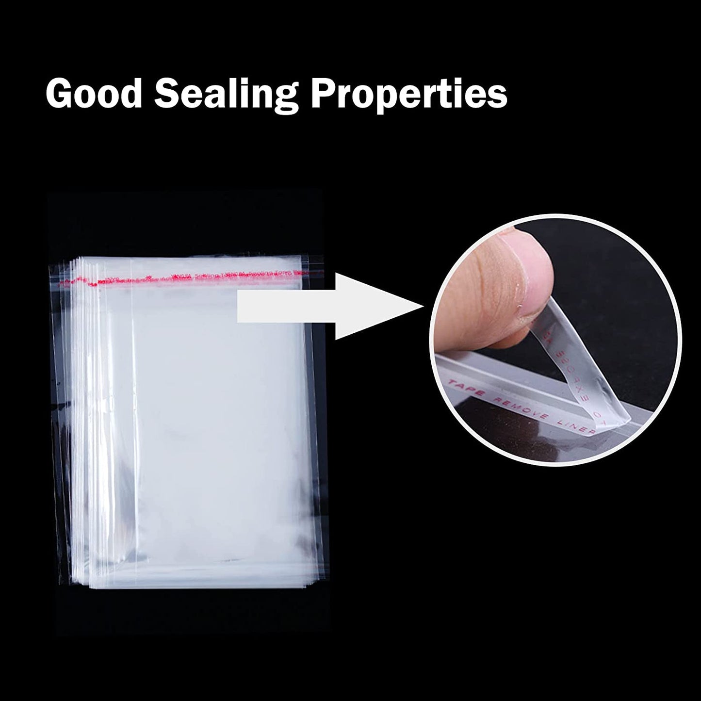 Easytle 200 Pcs 2'' x 3'' Clear Resealable Cellophane Cello Bags Resealable Adhesive on Flap Self Sealing OPP Poly Bags Tiny Clear Bags Self Seal Clear Plastic Poly Bags for Jewelry Candies Cookies Decorative